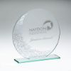 Picture of Jade Glass Round Plaque With Silv Detail (4mm Thick) - 6.25in