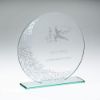 Picture of Jade Glass Round Plaque With Silv Detail (4mm Thick) - 6.25in