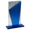 Picture of Blue Glass Plaque And Base With Clear Frosted Backdrop - 10.5in