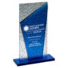 Picture of Blue Glass Plaque And Base With Clear Frosted Backdrop - 10.5in