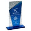 Picture of Blue Glass Plaque And Base With Clear Frosted Backdrop - 10.5in