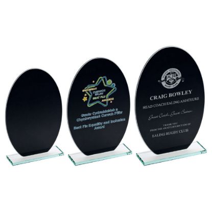 Picture of Black Backed Jade Glass Oval(4mm Thick) -7.25in