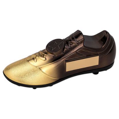 Picture of Filled Plastic Footballl Boot In Gold~black (1" Centre)