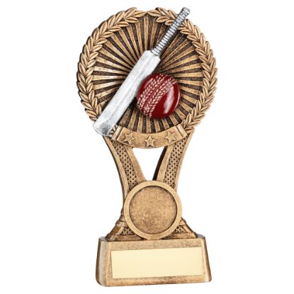 Picture of Brz|gold|pew Cricket Round Wreath On V Riser (1in Cen) - 5in