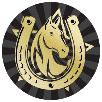 Picture of Horse Gold~black Printed Centre 25mm