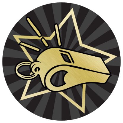 Picture of Referee Gold~black Printed Centre 25mm