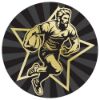 Picture of Rugby Male Gold|black Printed Centre 25mm - 1in