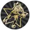 Picture of Rugby Female Gold|black Printed Centre 25mm - 1in
