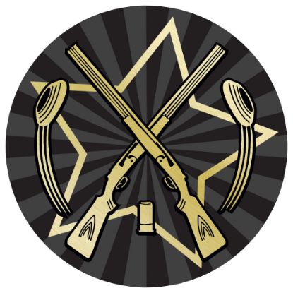 Picture of Shooting Gold~black Printed Centre 25mm