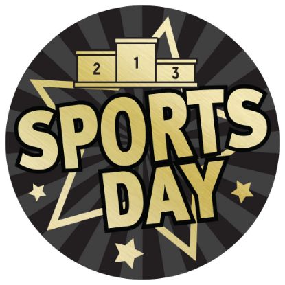 Picture of Sports Day Gold~black Printed Centre 25mm