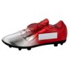 Picture of Filled Plastic Footballl Boot In Silver|red With Plate (1" Cen) - 6.75 X 2.75in