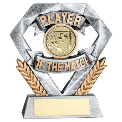 Picture of Pew~gold Player Of The Match Mini Diamond With Football Insert & Plate