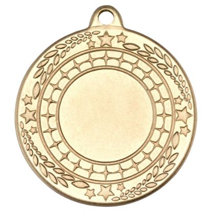 Picture of Stars And Leaf Medal (1in Centre) Gold - 2in