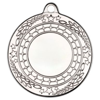 Picture of Stars And Leaf Medal (1in Centre) Silver - 2in