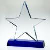 Picture of Xxx Clear Glass Star Plaque On Blue Thick Base (19mm Thick) - 7.25in