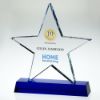 Picture of Xxx Clear Glass Star Plaque On Blue Thick Base (19mm Thick) - 7.25in