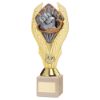 Picture of Gold Plastic Holder+martial Arts Disc On Cream Marble Trophy (1in Cen) - 10in