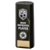 Picture of Black Plastic Filled Column Football Most Improved Player (1in Cen) - 8.25in
