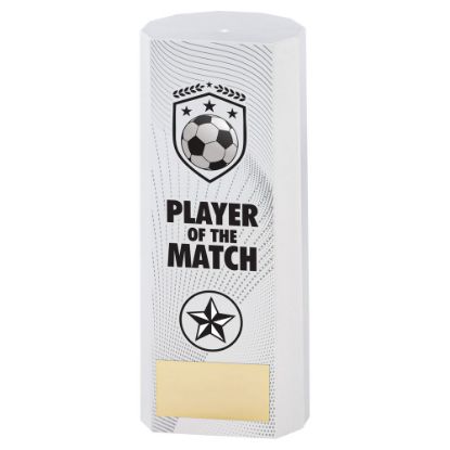Picture of White Plastic Filled Column Football Player Of The Match (1in Cen)