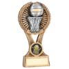 Picture of Brz|gold|pew Netball Round Wreath On V Riser With Plate (1in Cen) - 5in