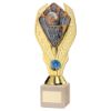Picture of Gold Plastic Holder + Netball Disc On Cream Marble Trophy (1in Cen) - 7.75in