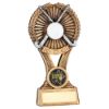 Picture of Brz|gold|pew Hockey Round Wreath On V Riser With Plate (1in Cen) - 6in