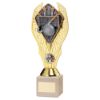 Picture of Gold Plastic Holder + Hockey Disc On Cream Marble Trophy (1in Cen) - 10in