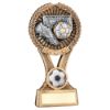Picture of Brz|gold|pew Football Round Wreath On V Riser With Plate (1in Cen) - 6in
