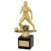 Picture of Gold|blk Plastic Female Football Figure On Blk Marble Trophy (1in Cen) - 8in