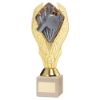 Picture of Gold Plastic Holder + Referee Disc On Cream Marble Trophy (1in Cen) - 9in