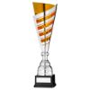 Picture of Silver|gold Stripe Cup Assembled Trophy And Plate - 22in