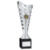 Picture of Silver Plastic Titan Cup On Black Marble Assembled Trophy (1in Cen) - 9.25in