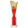 Picture of Gold|red Plastic Titan Cup Assembled On Marble (1in Cen) - 10.75in
