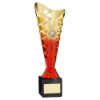 Picture of Gold|red Plastic Titan Cup On Black Marble Assembled Trophy (1in Cen) - 11in