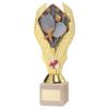 Picture of Gold Plastic Holder+table Tennis Disc On Cream Marble Trophy (1in Cen) - 8.25in