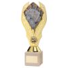 Picture of Gold Plastic Holder + Cards Disc On Cream Marble Trophy (1in Cen) - 8.25in