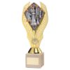 Picture of Gold Plastic Holder + Chess Disc On Cream Marble Trophy (1in Cen) - 7.75in