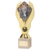 Picture of Gold Plastic Holder + Volleyball Disc On Cream Marble Trophy (1in Cen) - 10in