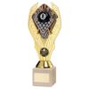 Picture of Gold Plastic Holder + Pool Disc On Cream Marble Trophy (1in Cen) - 11in