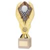 Picture of Gold Plastic Holder + Snooker Disc On Cream Marble Trophy (1in Cen) - 10in