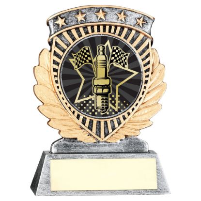 Picture of Pew~gold 5 Star Holder With Vinyl Motor Sport Insert & Plate