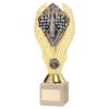 Picture of Gold Plastic Holder + Motor Sport Disc On Cream Marble Trophy (1in Cen) - 7.75in