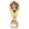Picture of Gold Plastic Holder + Stars Disc On Cream Marble Trophy (1in Cen) - 9in