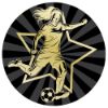 Picture of Football Female Gold|black Printed Centre 25mm - 1in