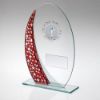 Picture of Jade|silv|red Glass Oval With Silver Trim Trophy (2in Cen) - 8in