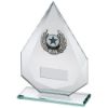 Picture of Jade|silver Diamond Glass With Silv|blk Trim Trophy (1in Centre) - 6.5in