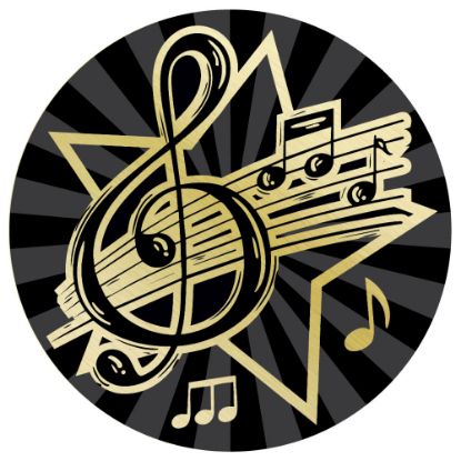 Picture of Music Gold~black Printed Centre 50mm