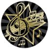 Picture of Music Gold|black Printed Centre 25mm - 1in
